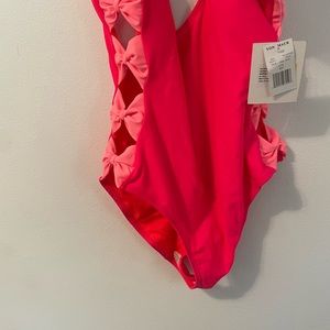 Pink 1 piece swim suit new with tags retails $45
